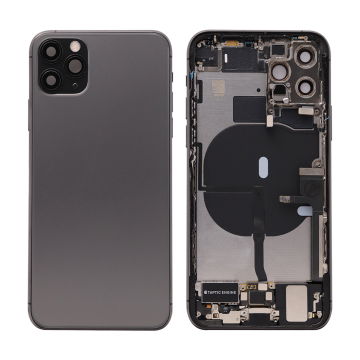 iPhone 11 Pro backcover + frame and parts, Black, Pulled