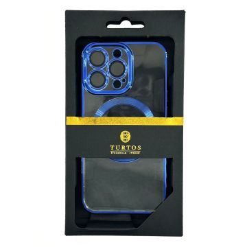 Magnetic transparent case for iPhone 13 Pro, Navy Blue