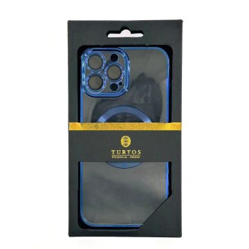Magnetic transparent case for iPhone 13 Pro Max, Navy Blue
