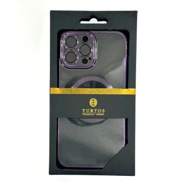 Magnetic transparent case for iPhone 13 Pro Max, Purple