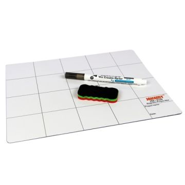Writable Magnetic Gridlined Mat with marker pen and eraser