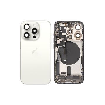 iPhone 15 Pro backcover+frame and parts, White, Pulled