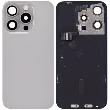 iPhone 15 Pro back cover glass, Natural Titanium, Pulled