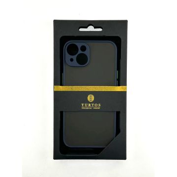 Turtos Shockproof Armor Matte Case for iPhone 14, Navy Blue