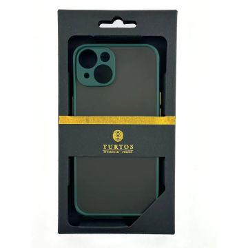 Turtos Shockproof Armor Matte Case for iPhone 14, Dark Green