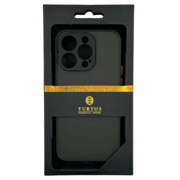 Turtos Shockproof Armor Matte Case for iPhone 14 Pro, black