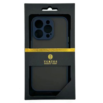 Turtos Shockproof Armor Matte Case for iPhone 14 Pro, Navy Blue