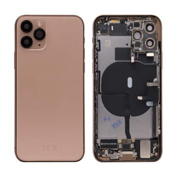 iPhone 11 Pro backcover + frame and parts, Gold, Pulled