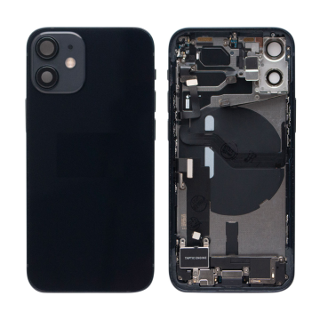 iPhone 12 mini backcover+frame and parts, Black, Pulled
