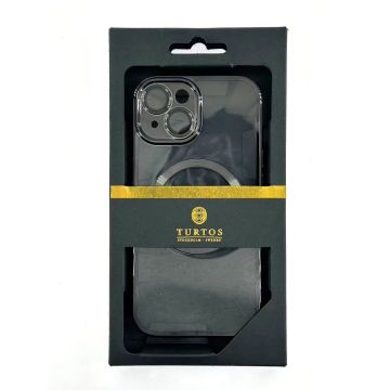 Magnetic transparent case for iPhone 15, Black
