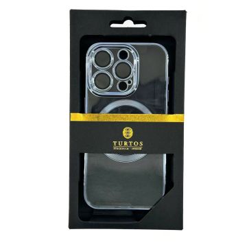 Magnetic transparent case for iPhone 15 Pro, Sierra Blue