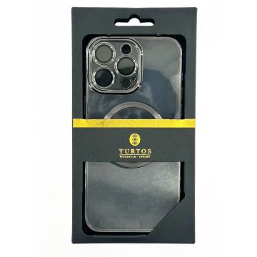 Magnetic transparent case for iPhone 15 Pro Max, Black