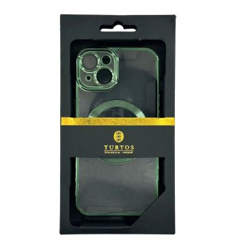 Magnetic transparent case for iPhone 14, Green
