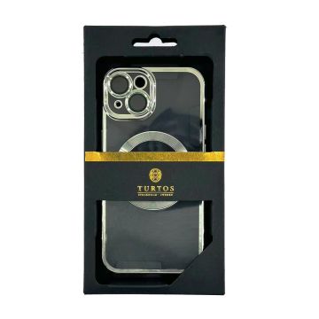 Magnetic transparent case for iPhone 14, Silver