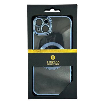 Magnetic transparent case for iPhone 14 Plus, Sierra Blue