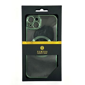 Magnetic transparent case for iPhone 14 Plus, Green
