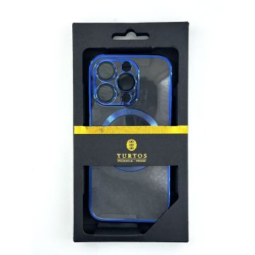 Magnetic transparent case for iPhone 14 Pro, Navy Blue