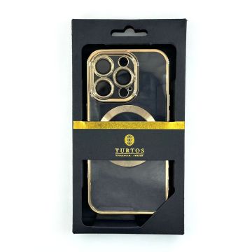 Magnetic transparent case for iPhone 14 Pro, Gold
