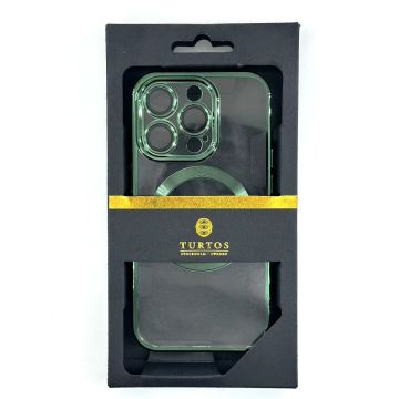 Magnetic transparent case for iPhone 14 Pro, Green