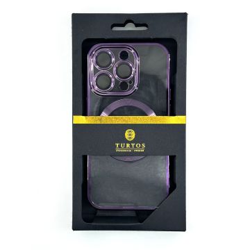 Magnetic transparent case for iPhone 14 Pro, Purple