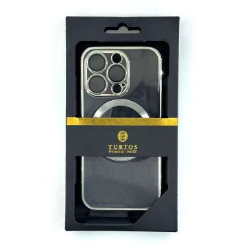 Magnetic transparent case for iPhone 14 Pro, Silver