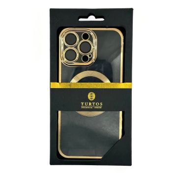 Magnetic transparent case for iPhone 14 Pro Max, Gold