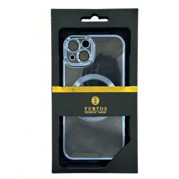 Magnetic transparent case for iPhone 13, Sierra Blue