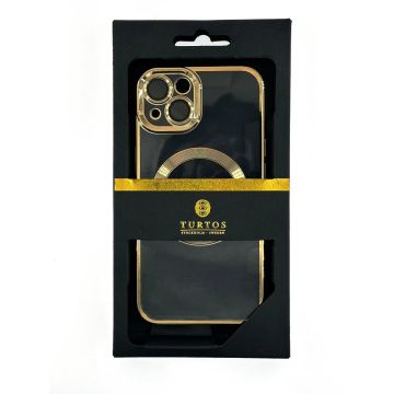 Magnetic transparent case for iPhone 13, Gold