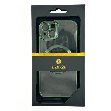Magnetic transparent case for iPhone 13, Green