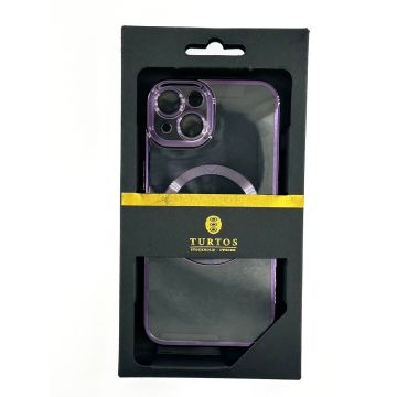 Magnetic transparent case for iPhone 13, Purple