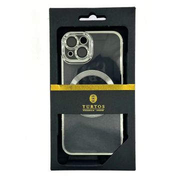 Magnetic transparent case for iPhone 13, Silver