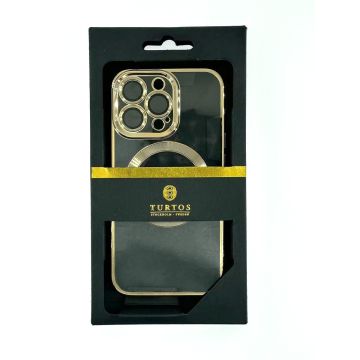 Magnetic transparent case for iPhone 13 Pro, Gold