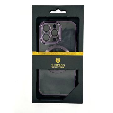 Magnetic transparent case for iPhone 13 Pro, Purple