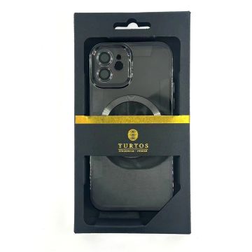 Magnetic transparent case for iPhone 12, Black