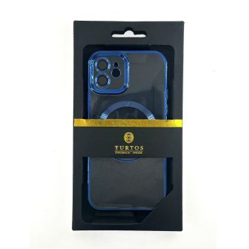 Magnetic transparent case for iPhone 12, Navy Blue