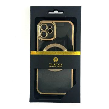 Magnetic transparent case for iPhone 12, Gold