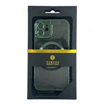 Magnetic transparent case for iPhone 12, Green