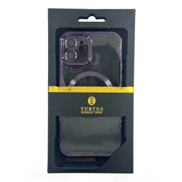 Magnetic transparent case for iPhone 12, Purple