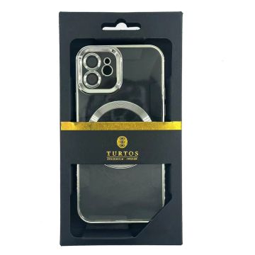Magnetic transparent case for iPhone 12, Silver