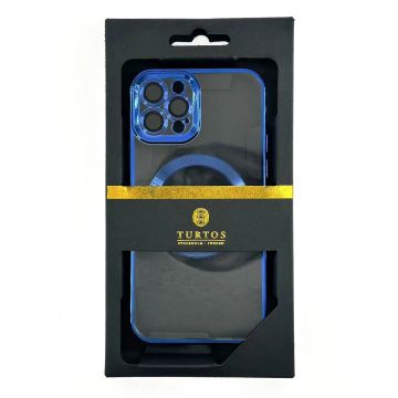 Magnetic transparent case for iPhone 12 Pro, Navy Blue