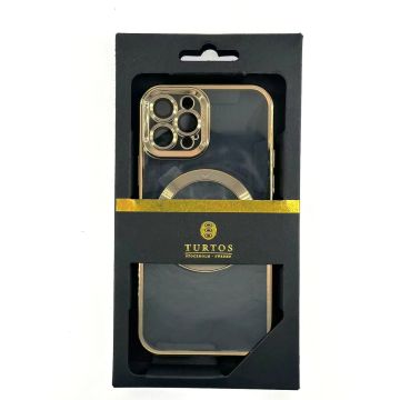 Magnetic transparent case for iPhone 12 Pro, Gold