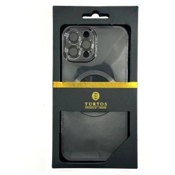 Magnetic transparent case for iPhone 12 Pro Max, Black