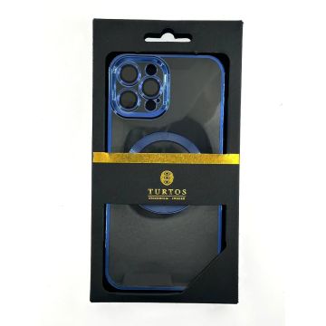 Magnetic transparent case for iPhone 12 Pro Max, Navy Blue
