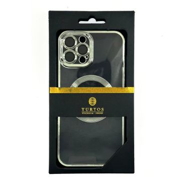 Magnetic transparent case for iPhone 12 Pro Max, Silver