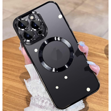 Magnetic transparent case for iPhone 11 Pro Max, Black