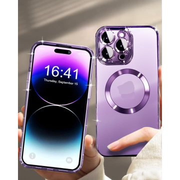 Magnetic transparent case for iPhone 11 Pro Max, Purple