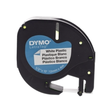 Dymo LetraTag Plasttejp 12mmx4m vit