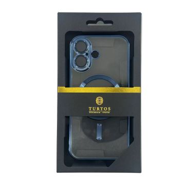 Magnetic transparent case for iPhone 17, Navy Blue
