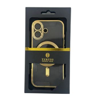 Magnetic transparent case for iPhone 17, Gold