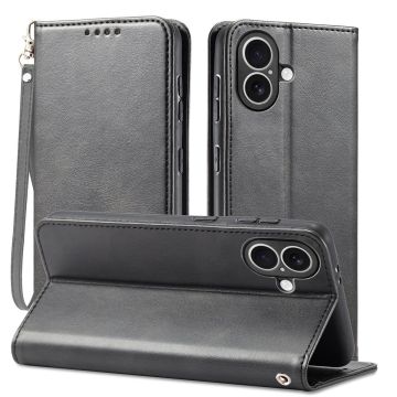 2 in 1 Folder Wallet Leather Case Black iPhone 17